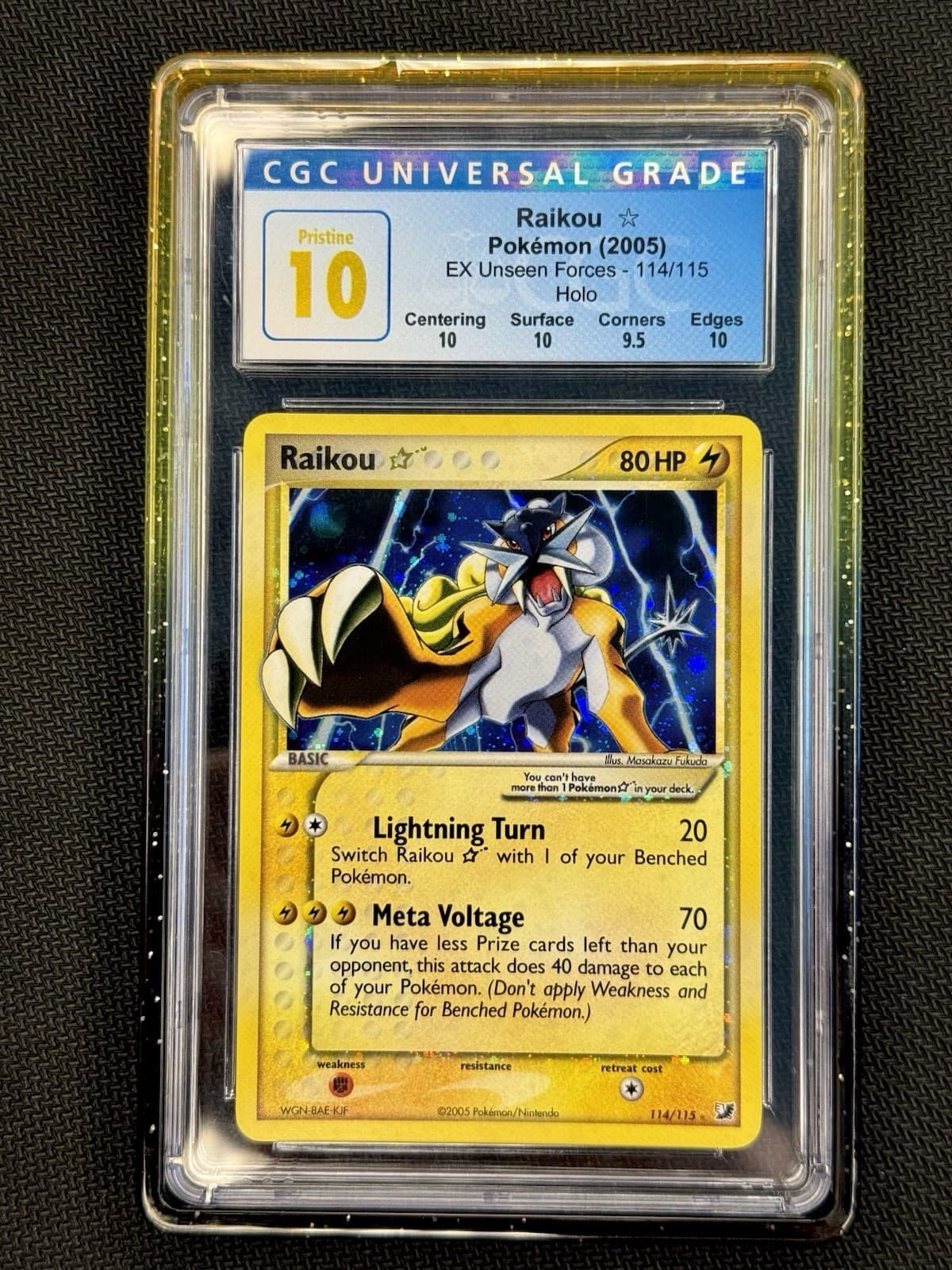 Raikou Gold Star EX Unseen Forces Holo Rare #114 CGC Pristine 10 Pokemon
