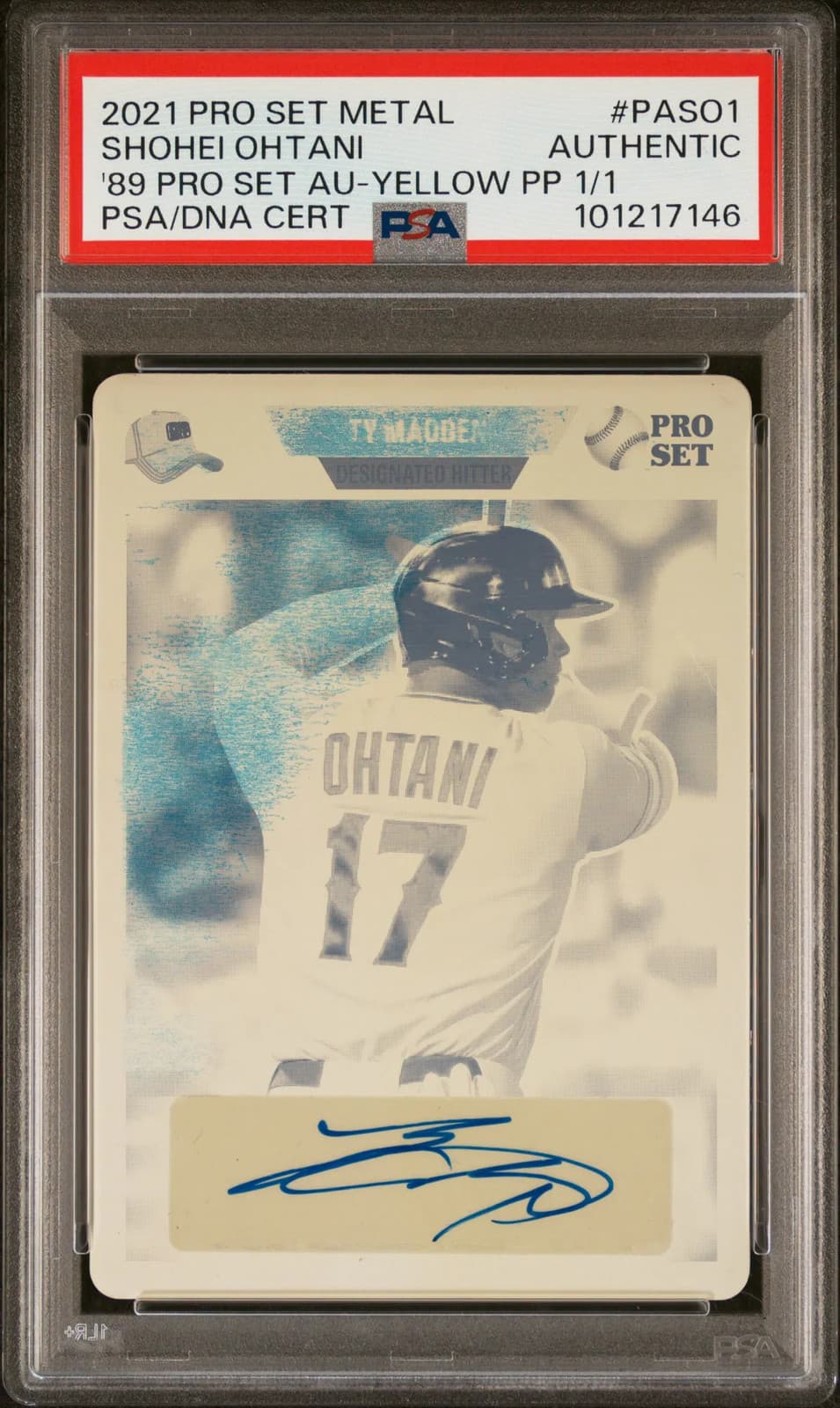 2021 Leaf Pro Metal 1989 Pro Set Auto Shohei Ohtani #PASO1 1/1 PSA A Auto A