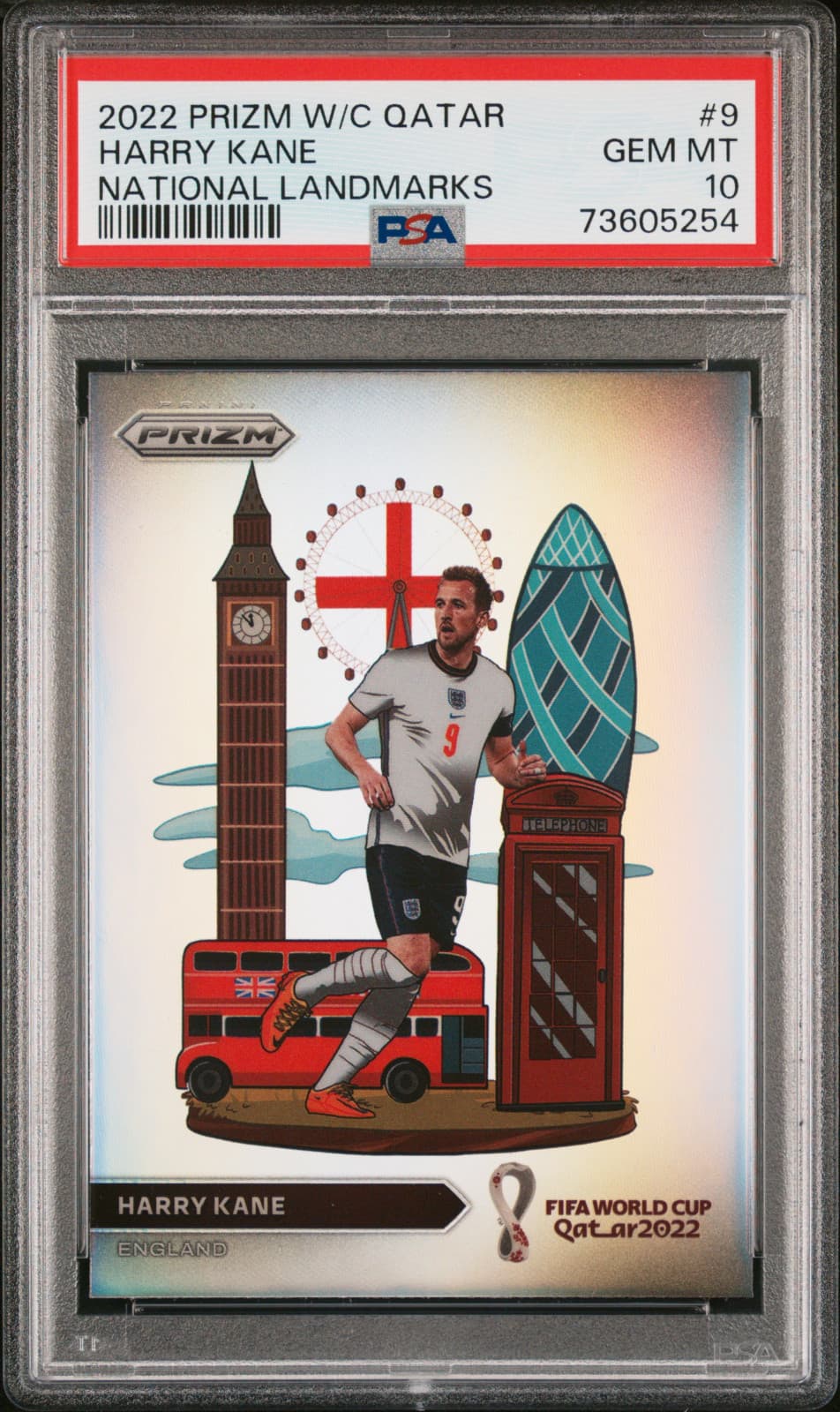 PSA 10 National Landmarks Harry Kane #9 - 2022 Panini Prizm World Cup Qatar