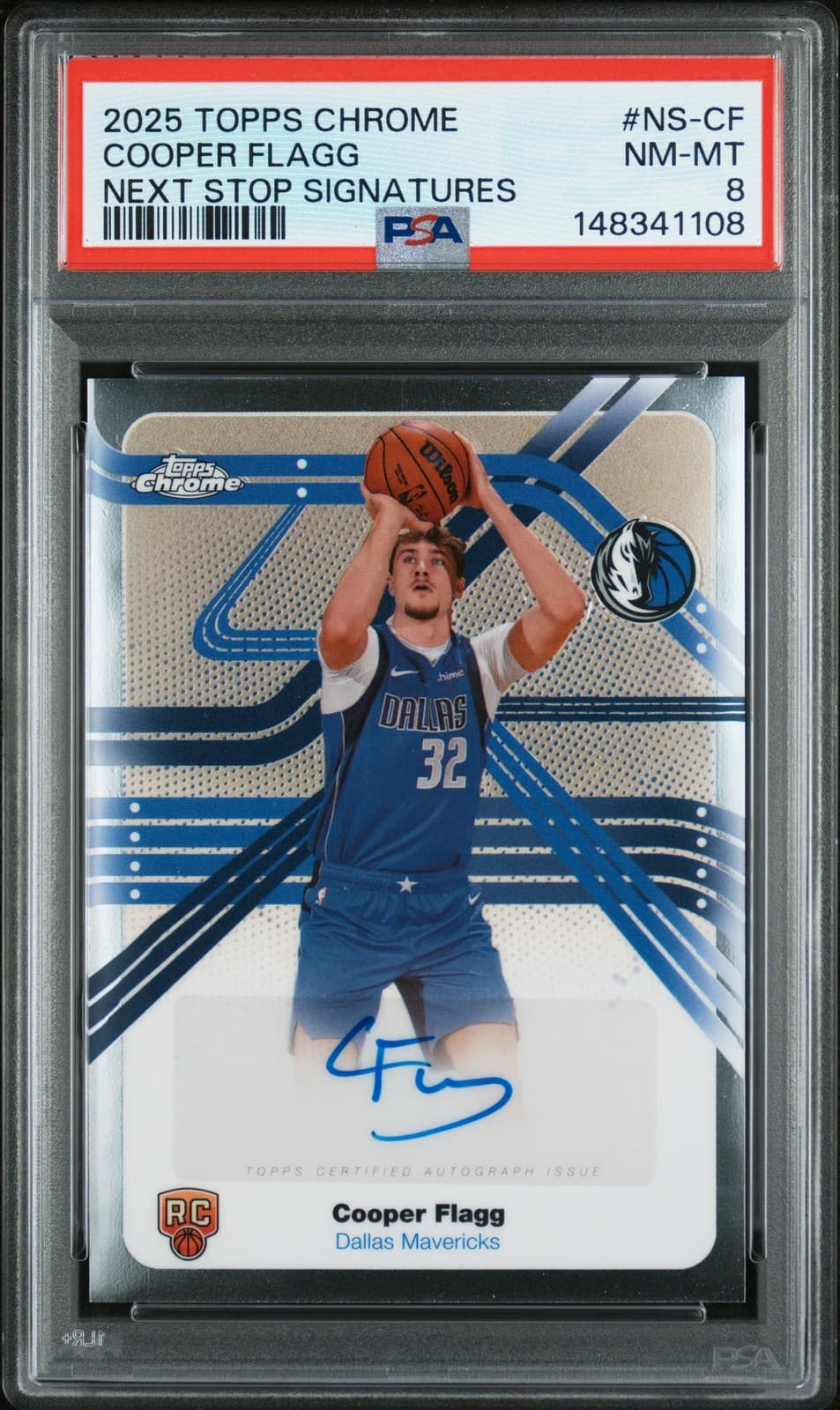 2025 TOPPS CHROME NEXT STOP SIGNATURES #NS-CF COOPER FLAGG PSA 8