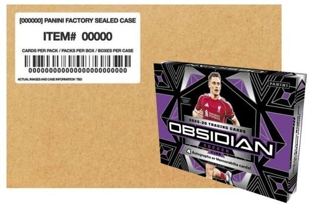 2025-26 Panini Obsidian FIFA Soccer Factory Sealed 12 Box Hobby Case