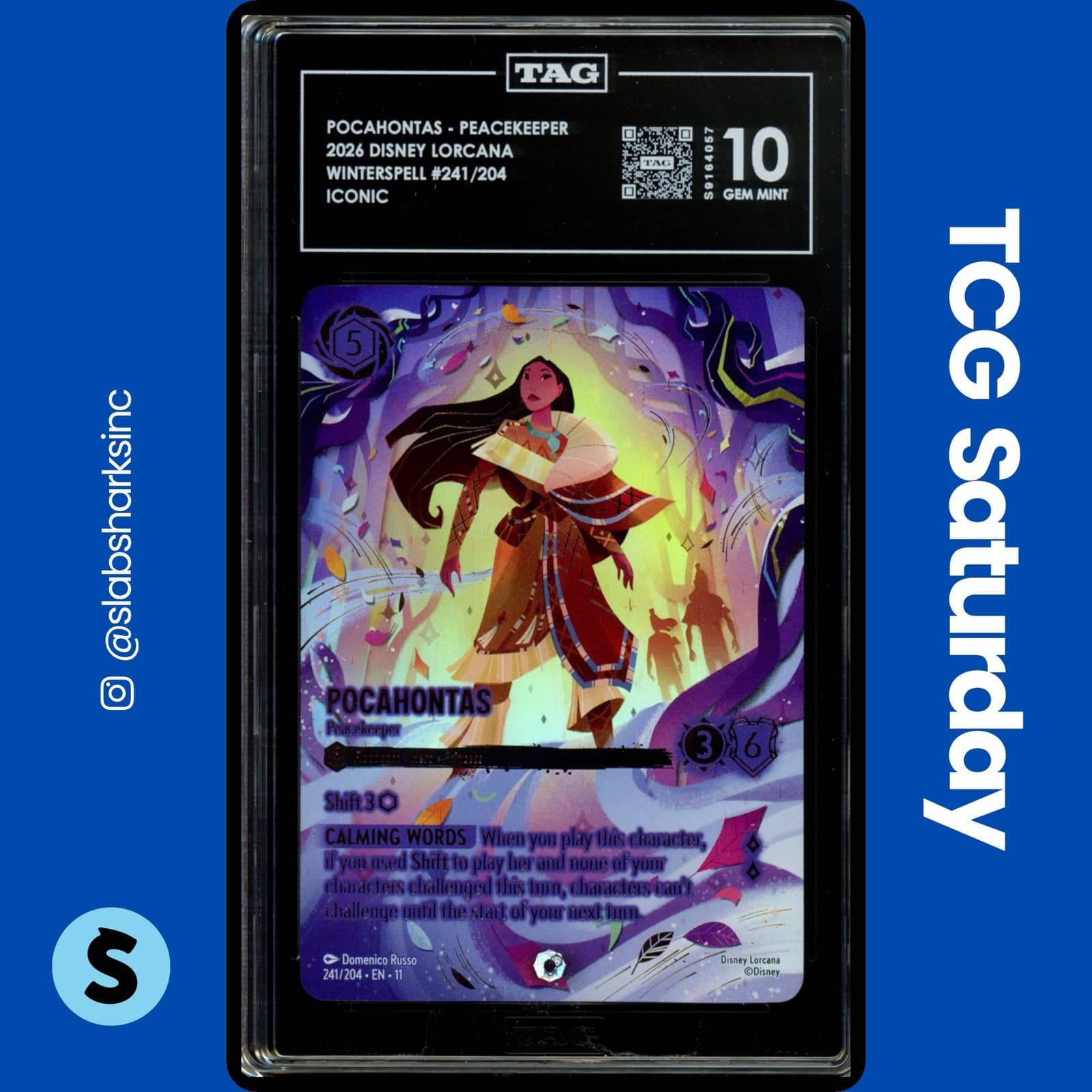 2026 DISNEY LORCANA 11 WINTERSPELL #241/204 POCAHONTAS PEACEKEEPER ICONIC TAG 10