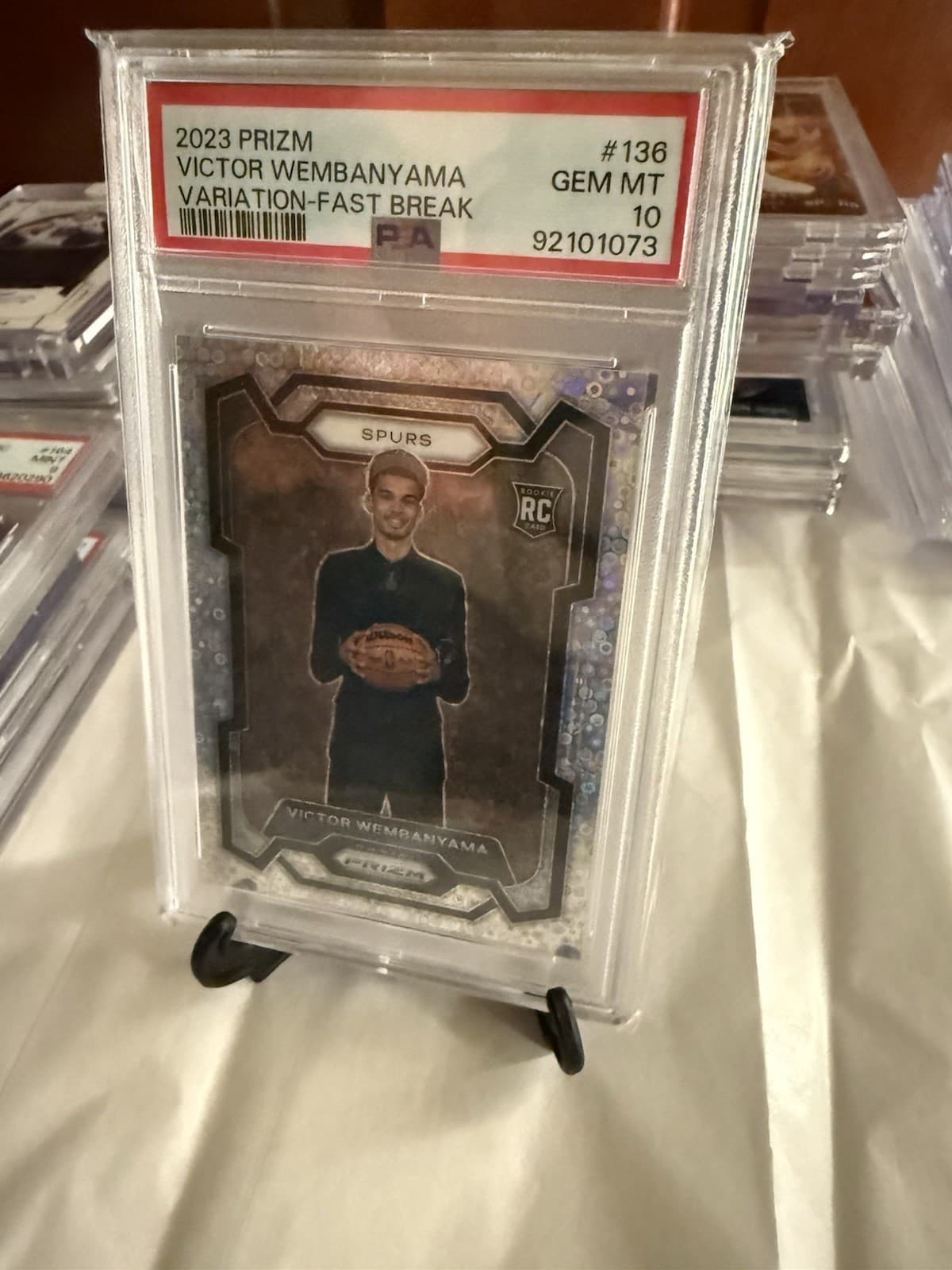 Panini 2023 Prizm Victor Wembanyama Fast Break Variation Rookie #136 PSA 10