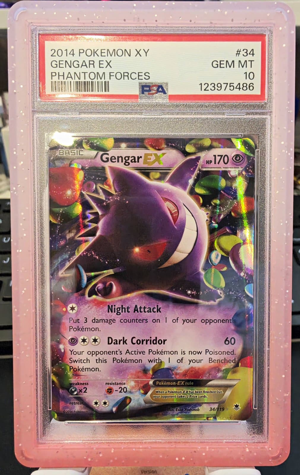Pokemon TCG Gengar EX 34/119 XY Phantom Forces Holo PSA 10 123975486