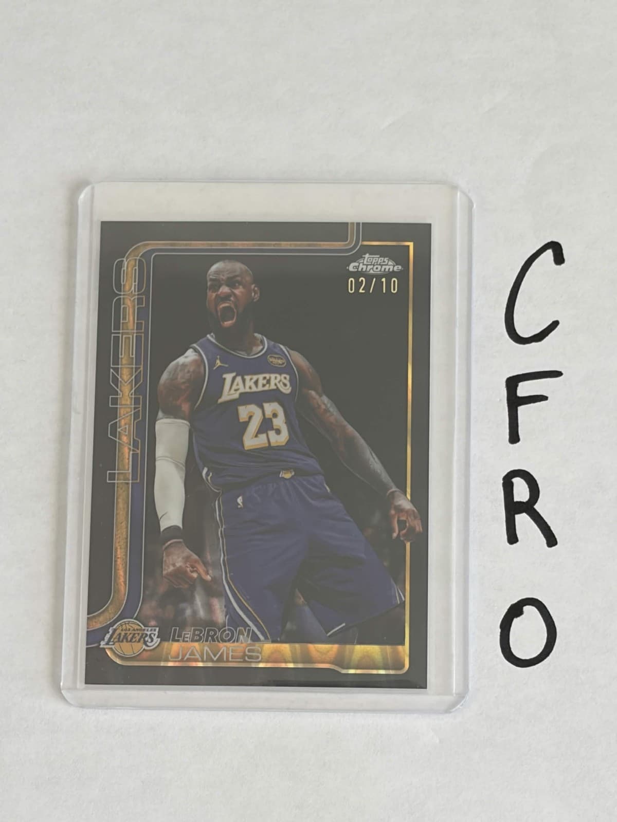LeBron James /10 Black Refractor 2025-26 Topps Chrome Update #127 Lakers 02/10