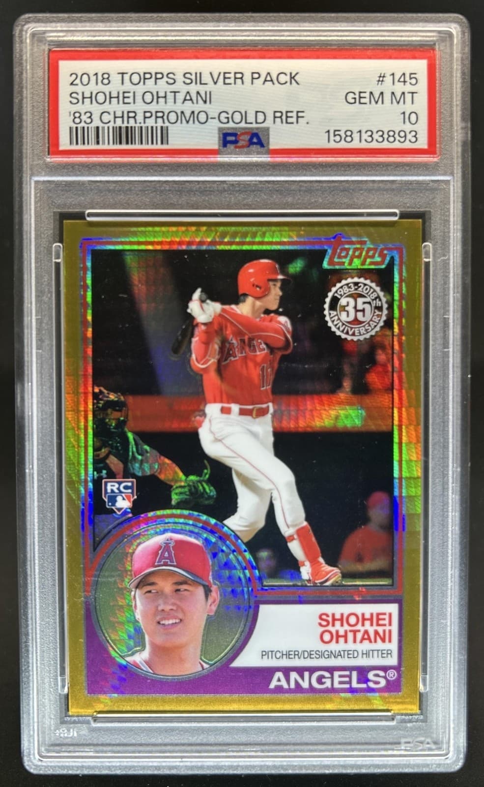 2018 Topps Update Shohei Ohtani Silver Pack RC Gold Refractor #/50 Angels PSA 10
