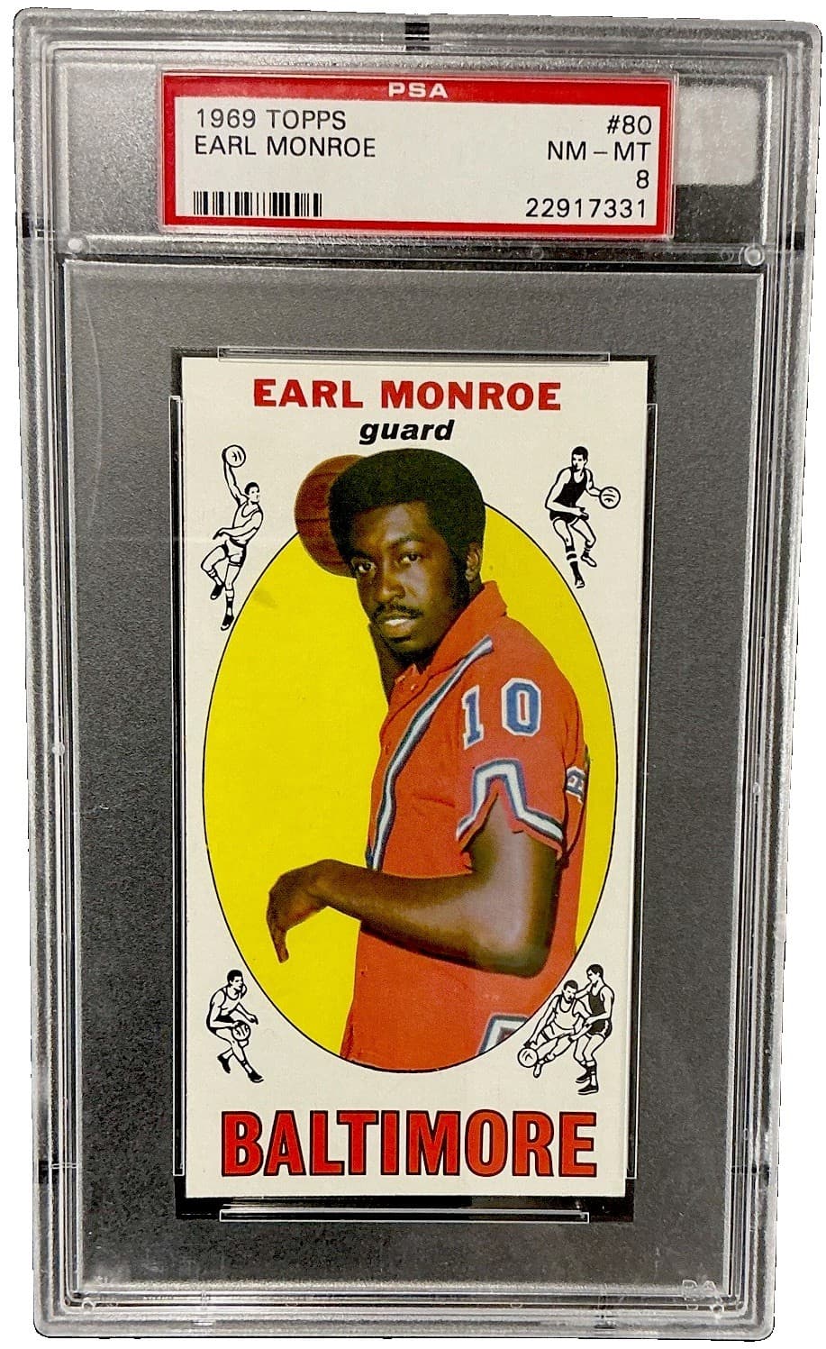 1969-70 Topps Earl Monroe #80 (RC) PSA 8 Baltimore Bullets