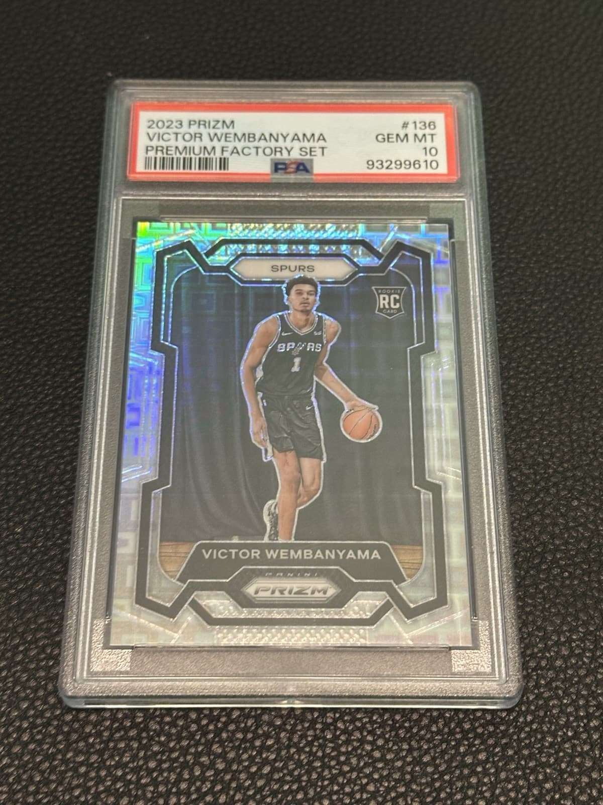 2023-24 Panini Prizm Premium Factory Set RC Victor Wembanyama #77/150 PSA 10