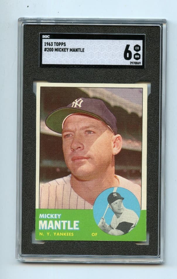 1963 Topps Mickey Mantle #200 Yankees SGC 6
