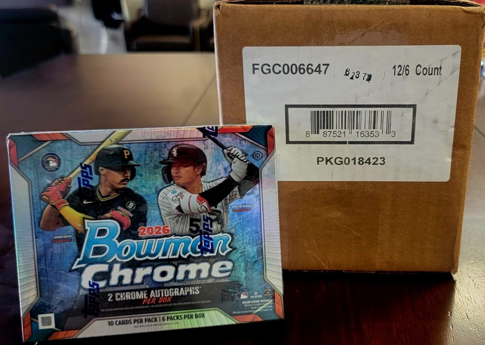 2026 Topps Bowman Chrome Baseball Hobby Box Sealed Case 12 Boxes 2 Autos GPK?