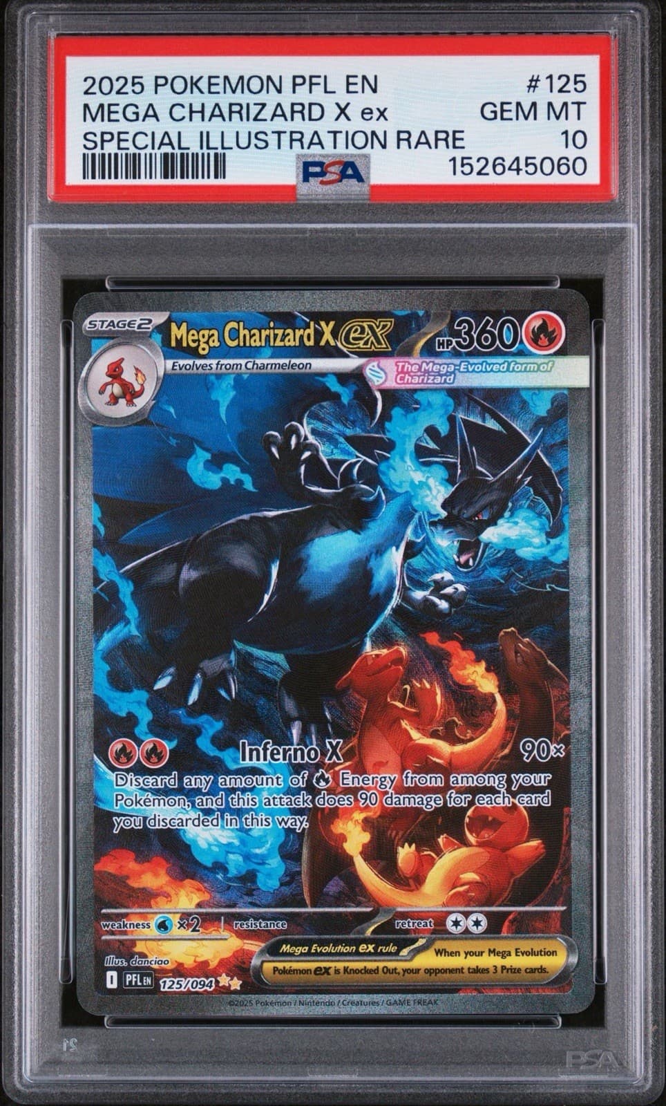 Pokemon Mega Charizard X Ex #125 SIR Phantasmal Flames PSA 10 GEM MINT