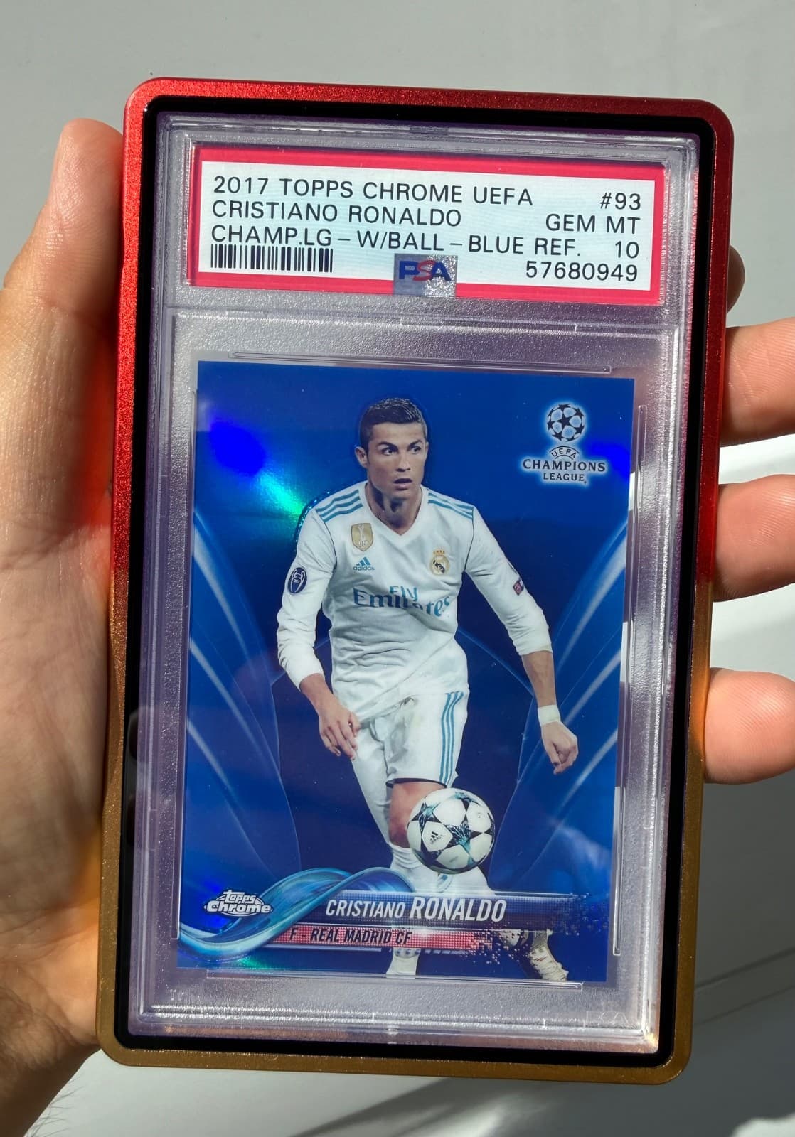 Ronaldo 2017 Topps Chrome Blue Refractor /150 Psa10