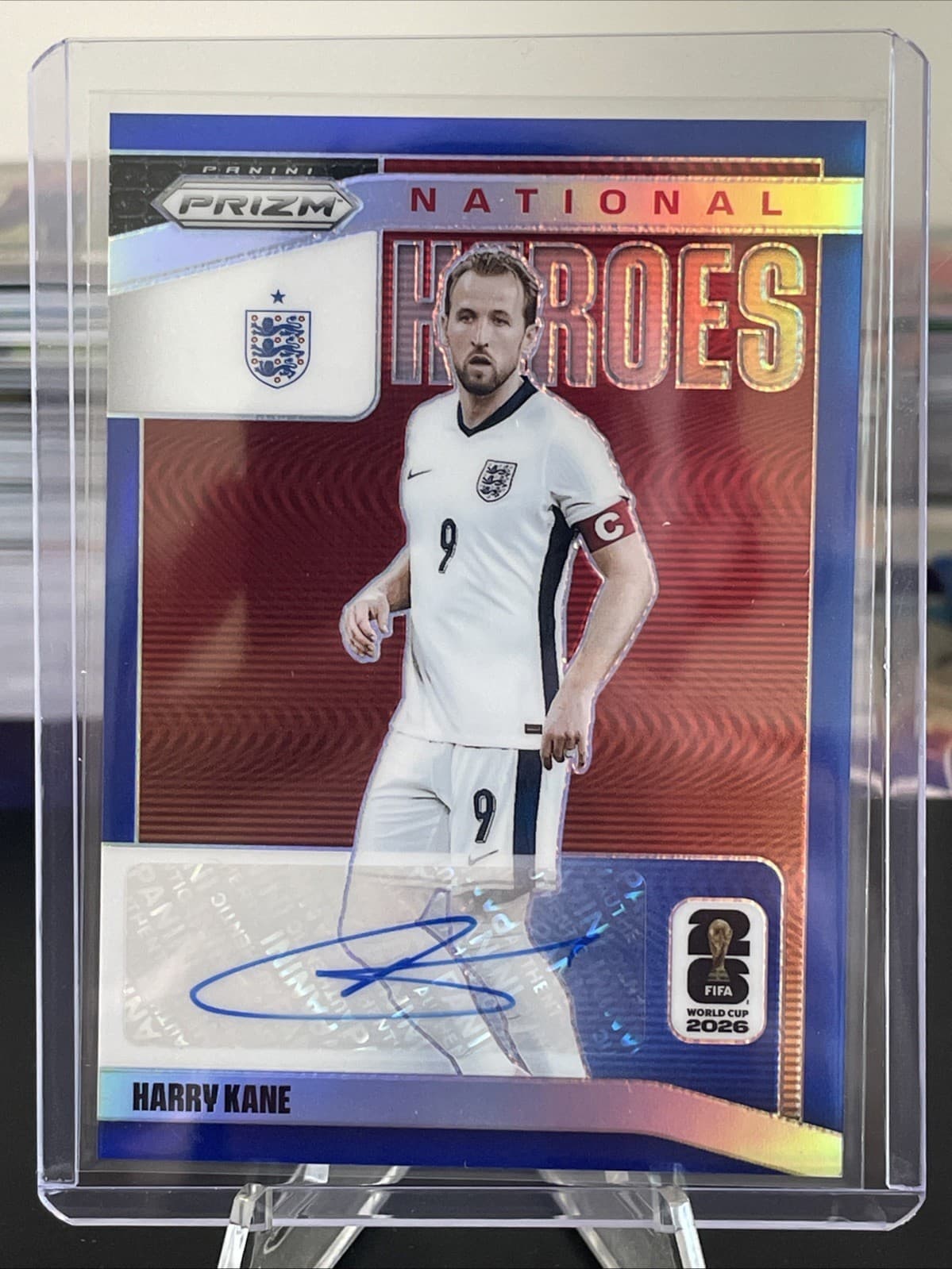 2026 Prizm FIFA World Cup Harry Kane Blue Auto National Heroes 20/49- England