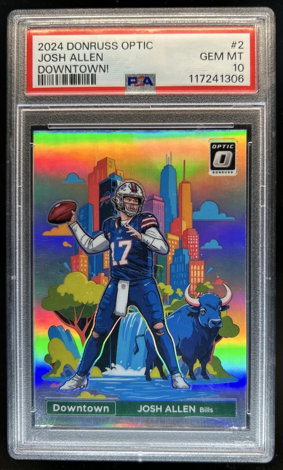 2024 Panini Donruss Optic Josh Allen Downtown! SSP #2 Bills PSA 10 GEM MINT