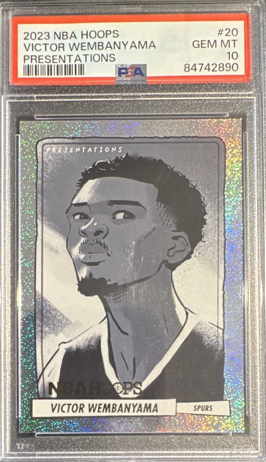 🔥Rookie Panini 2023-24 NBA Hoops PRESENTATIONS Victor Wembanyama RC PSA 10🔥