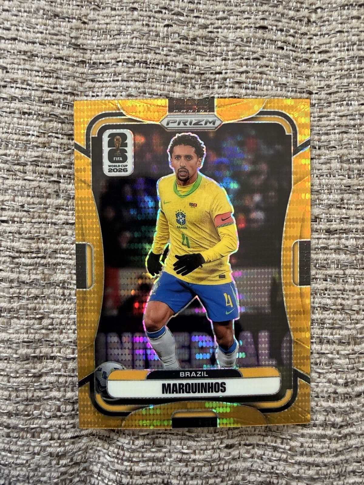 2026 Panini Prizm FIFA World Cup #93 MARQUINHOS Brazil GOLD PRIZM /10