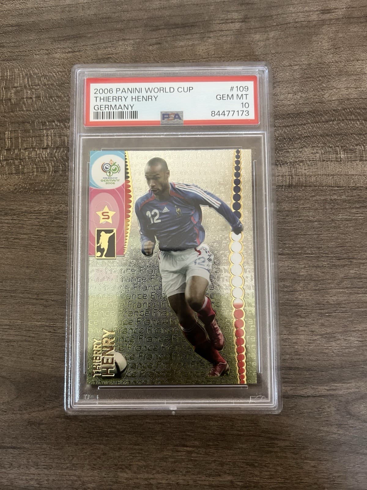 Thierry Henry France 2006 Foil World Cup Soccer Card PSA 10