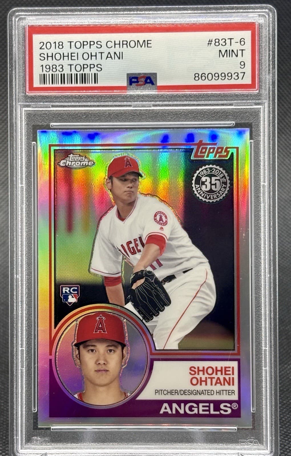 2018 Topps Chrome - 1983 Topps Refractor SHOHEI OHTANI Rookie #83T-6 (RC) PSA 9