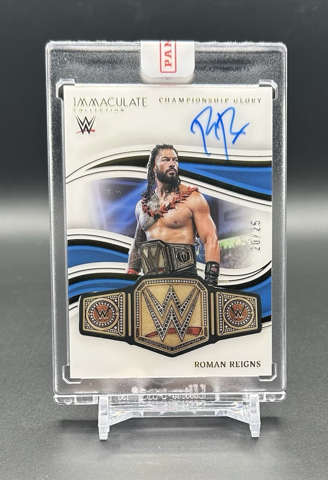2023 Panini Immaculate WWE Roman Reigns Championship Glory On Card Auto /25