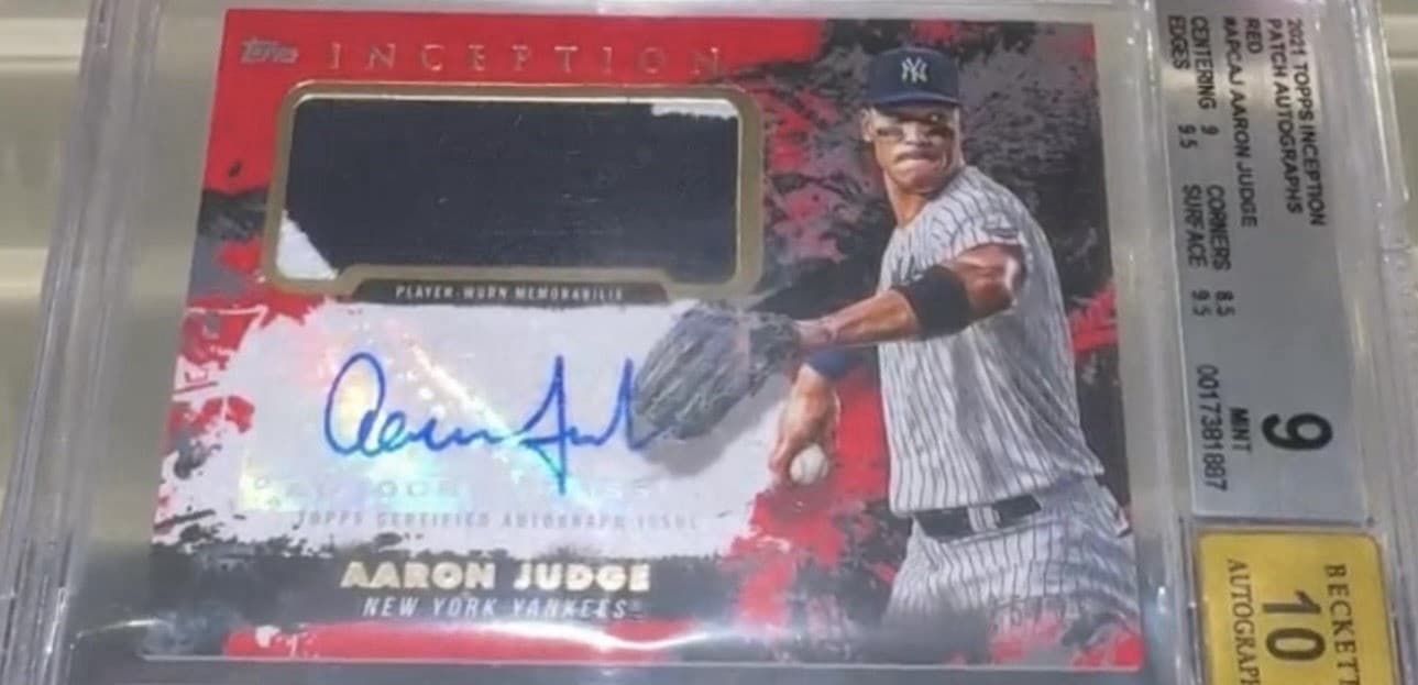 2021 Topps Inception Aaron Judge Patch Auto Red /25 BGC 9 Auto 10 Pop 1 🔥🔥
