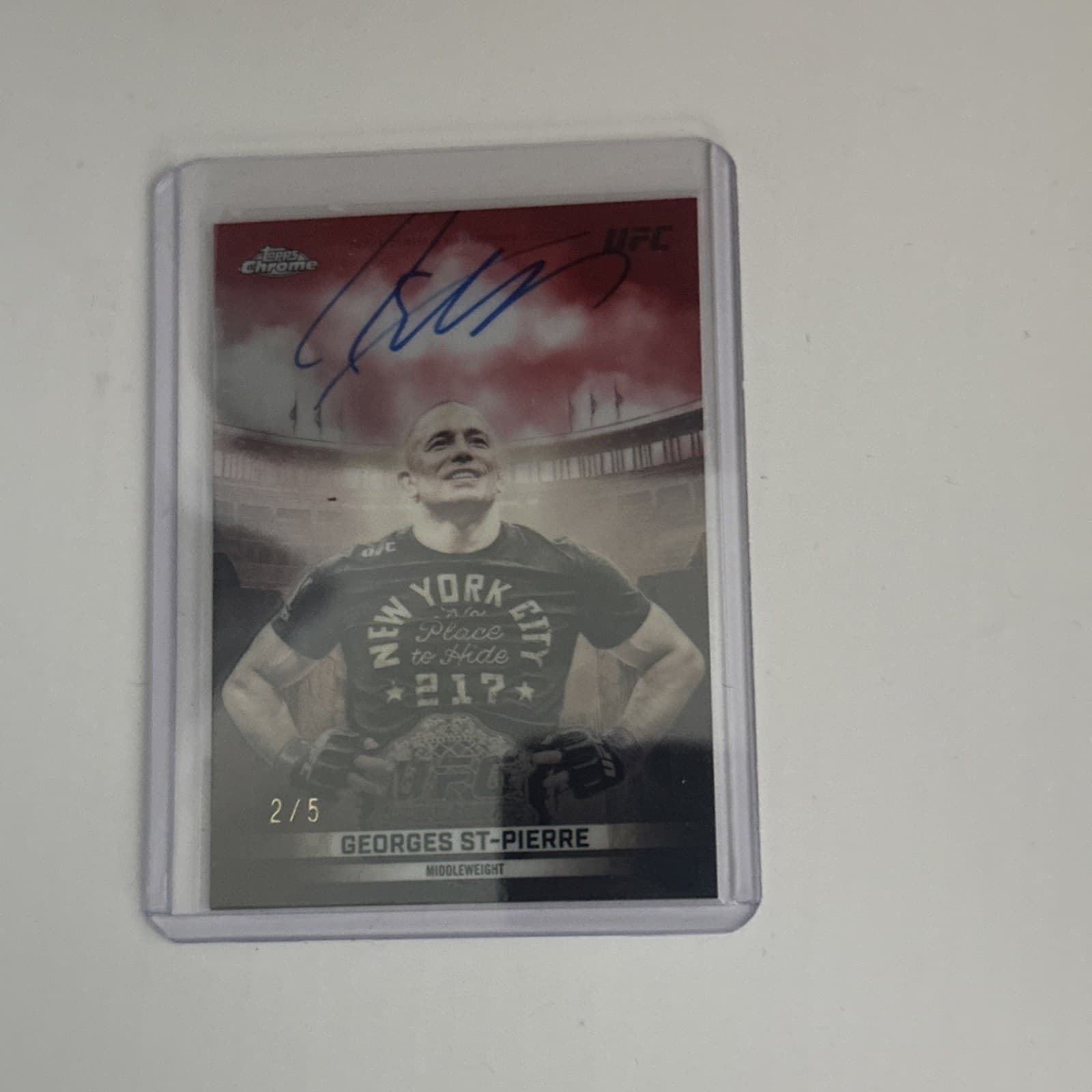 2026 Topps Chrome UFC Georges St-Pierre Vanquisher Ink Auto 2/5 SSP Rare