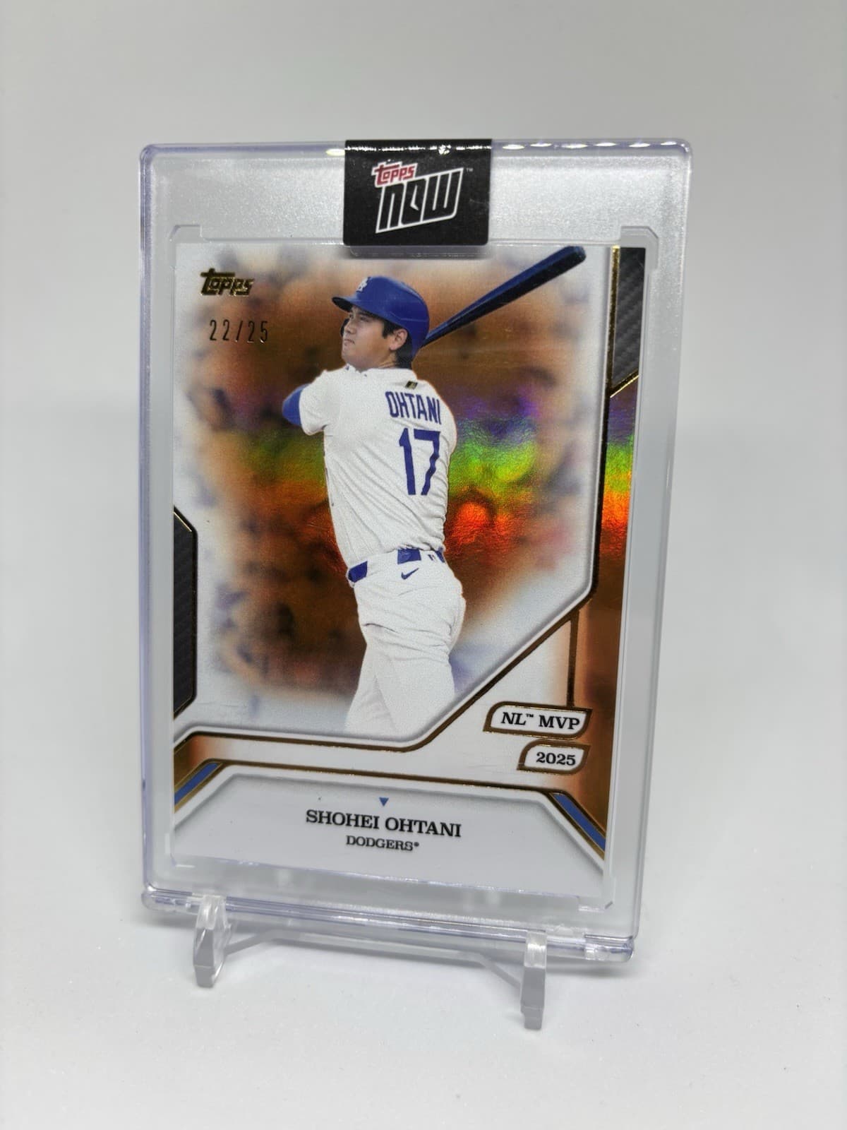 2025 Topps Now MVP Collection Shohei Ohtani #28 Orange Foil /25 Factory Encased