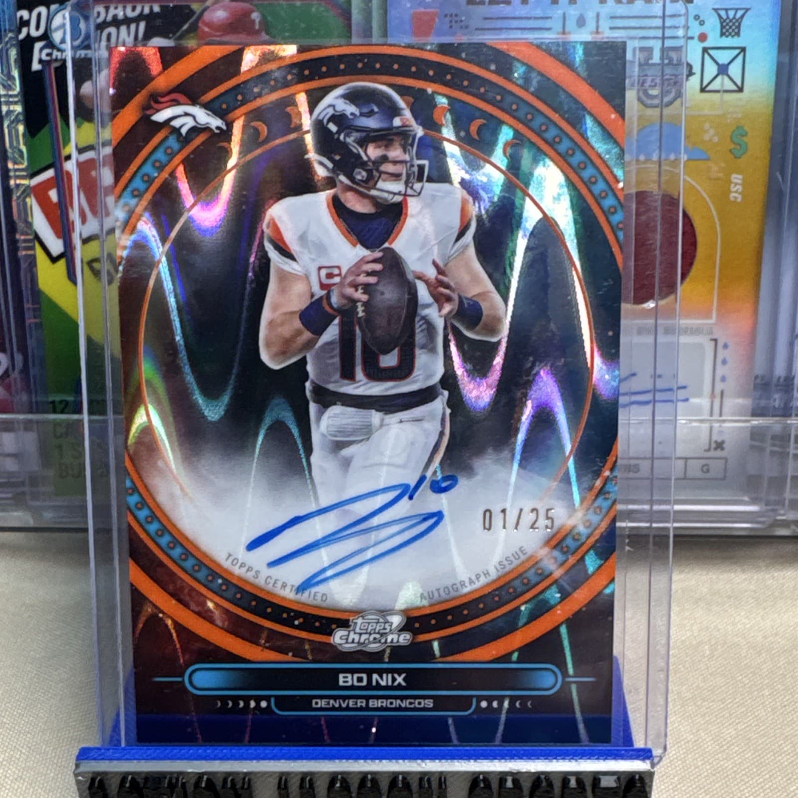 Topps 2025 Cosmic Chrome Football Equinox Auto Bo Nix EQA-BN 1/25 Broncos ALPHA