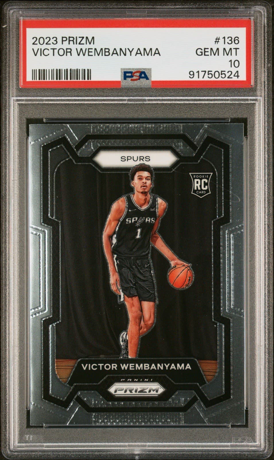 2023 PANINI PRIZM VICTOR WEMBANYAMA BASE ROOKIE #136 PSA 10 FUTURE MVP! .99!!!