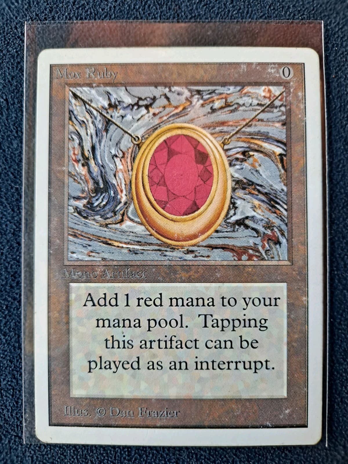Mox Ruby Unlimited Edition 1993 MTG Magic The Gathering Altered INKED