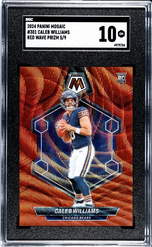 2024 Panini Mosaic Caleb Williams #301 Red Wave Prizm SGC 10