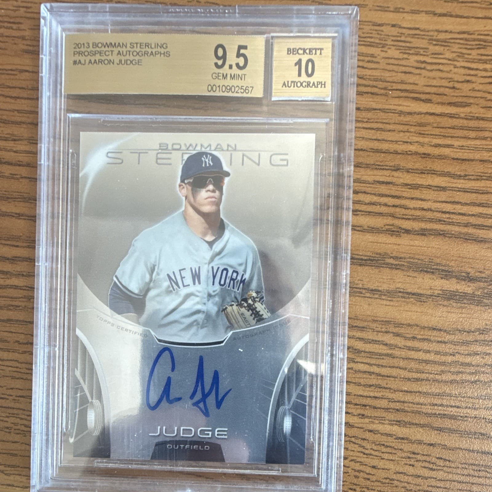 2013 Bowman Sterling Prospect Autographs Aaron Judge Auto #BSAP-AJ BGS 9.5