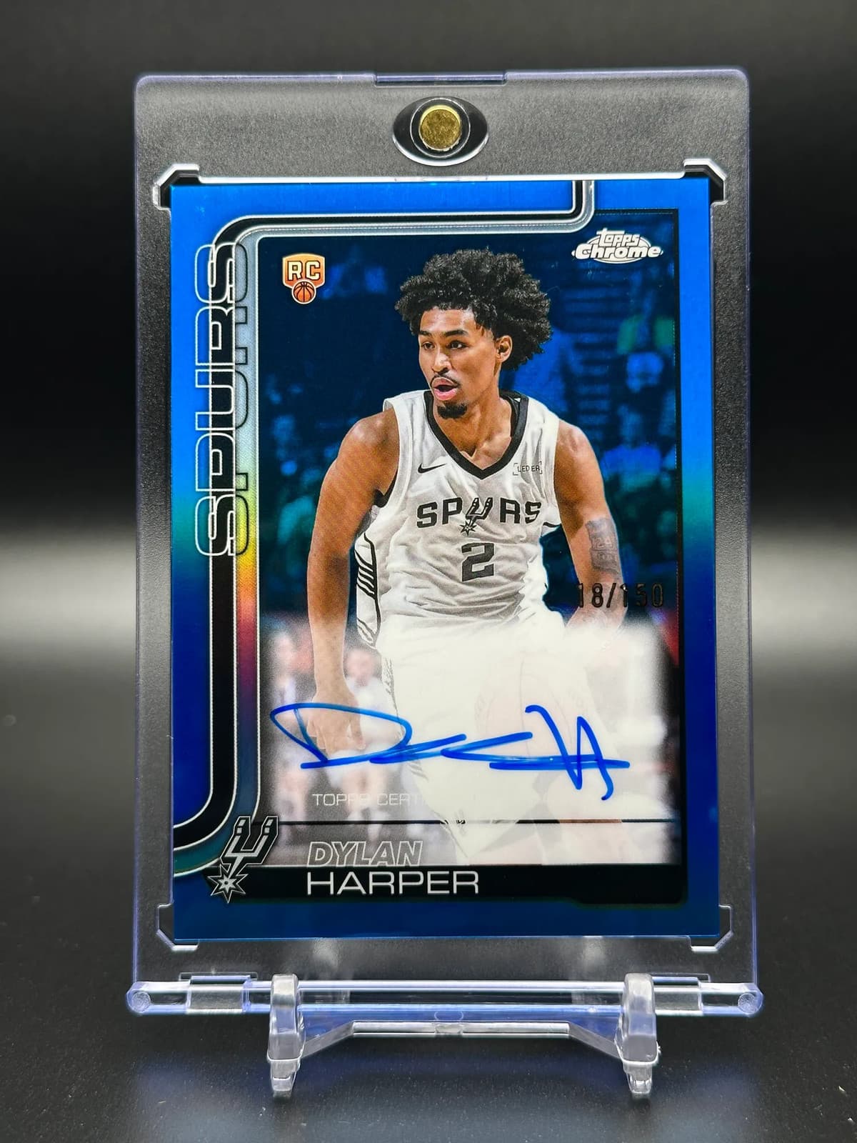DYLAN HARPER 2026 Topps Chrome Rookie On Card Auto True Blue Refractor 18/150