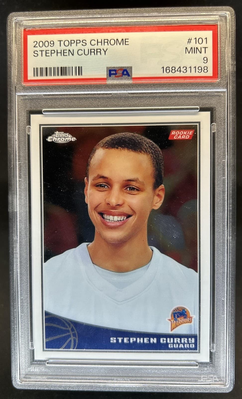 2009-10 Topps Stephen Curry Chrome Rookie RC #/999 Warriors PSA 9