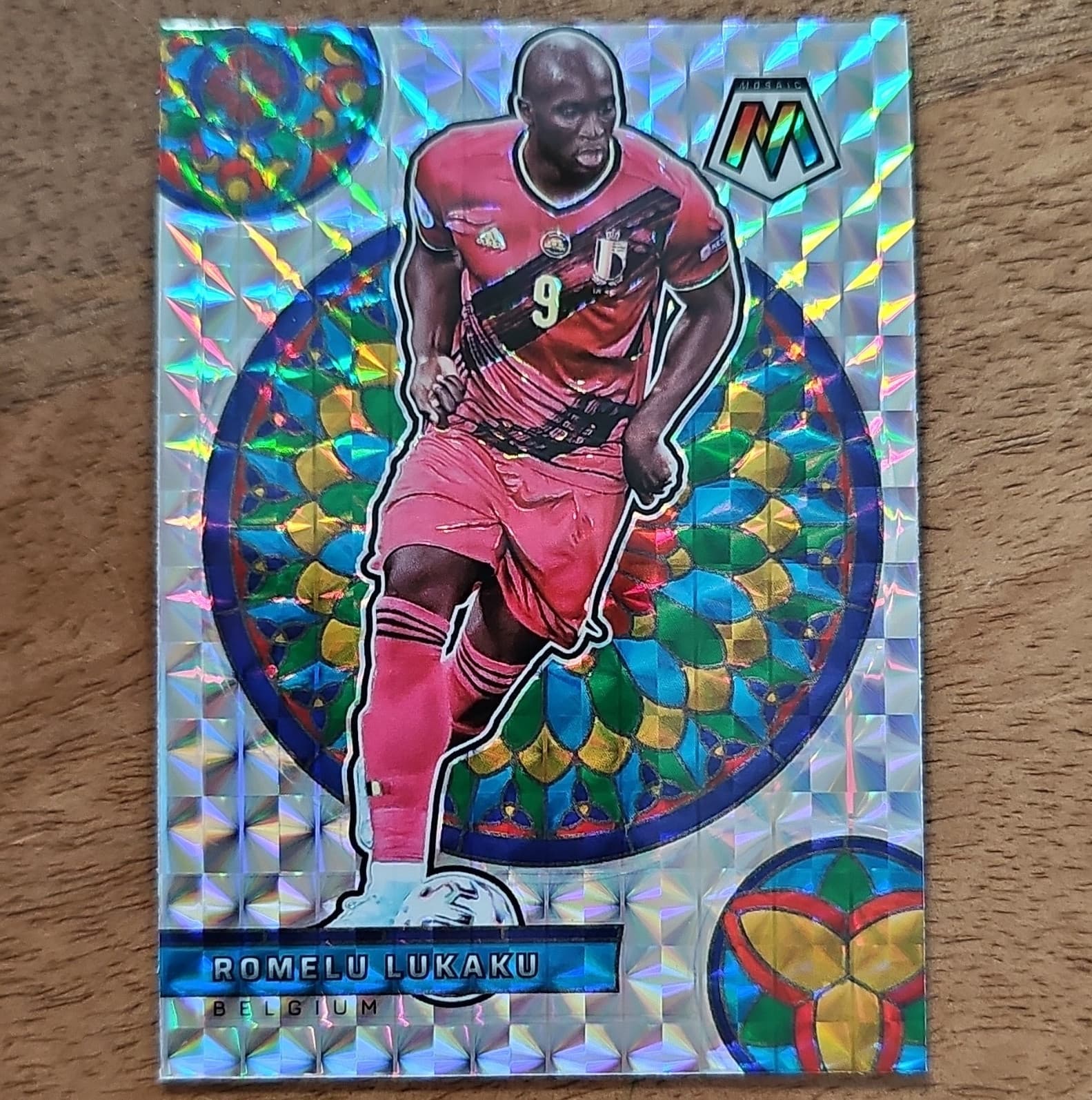 2021-22 Mosaic FIFA RD World Cup Romelu Lukaku Belgium #27 Stained Glass