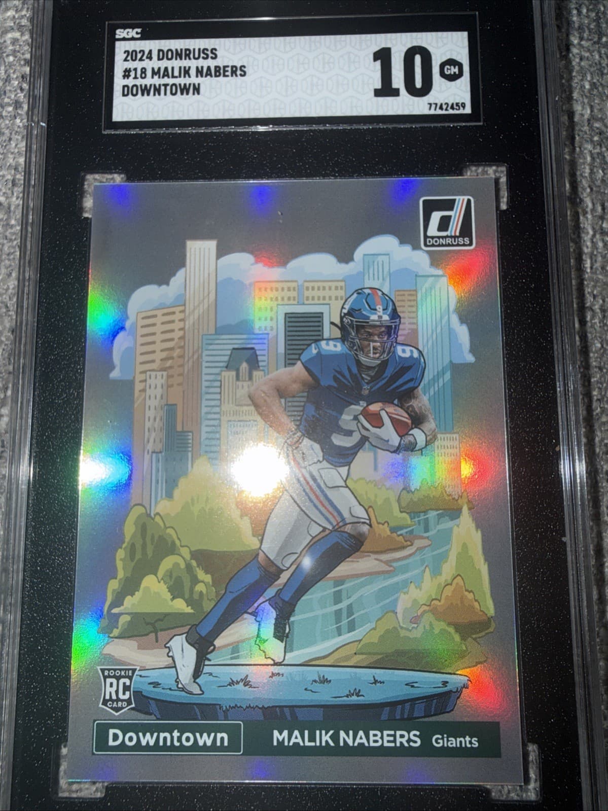 Malik Nabers 2024 Donruss Downtown #18 (RC) SGC 10 Gem Mint NY Giants