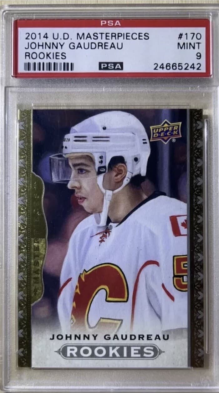 2014-15 Upper Deck Masterpieces - Rookies #170 Johnny Gaudreau (RC) PSA9 Pop1 0^