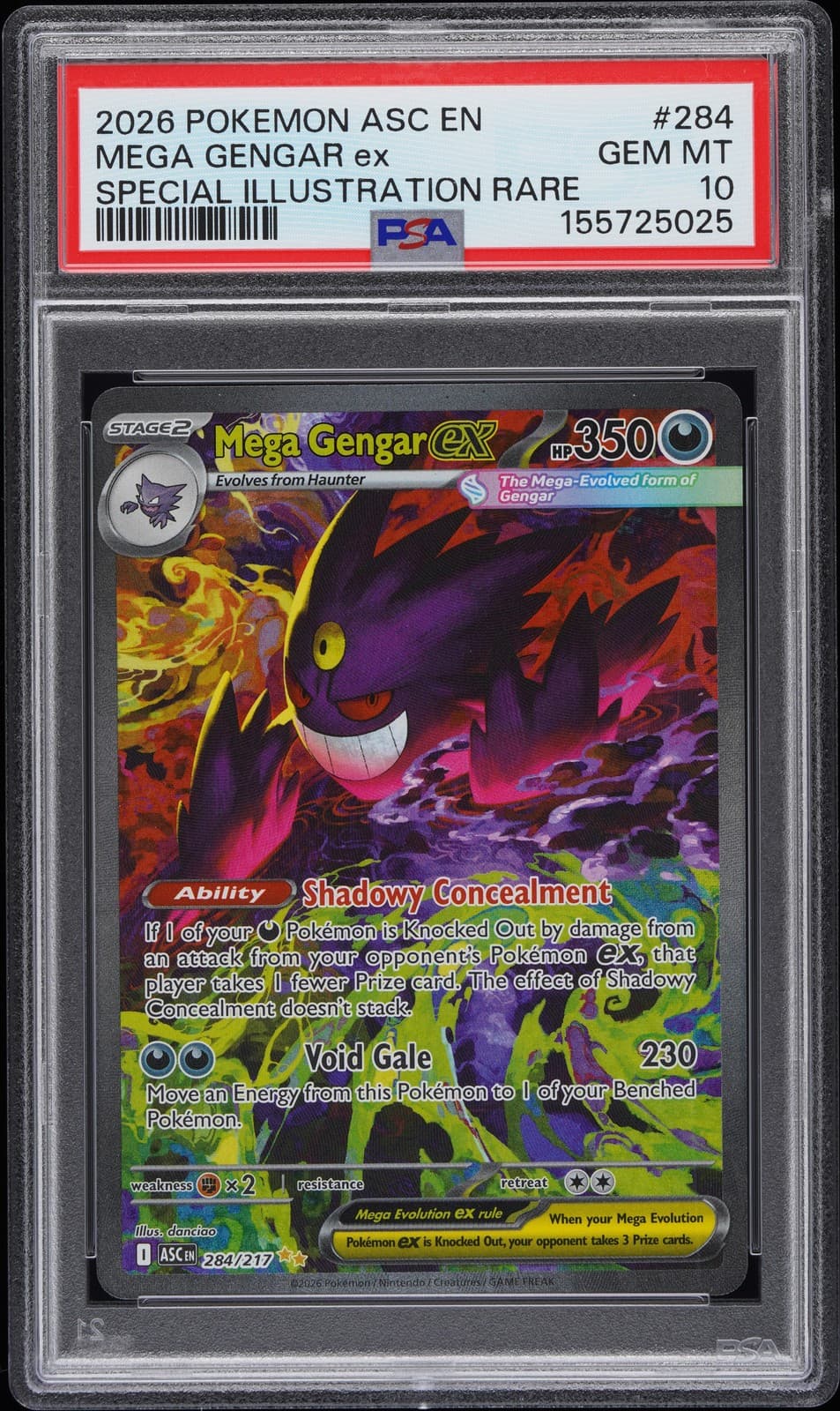 2026 POKEMON ASC EN-ASCENDED HEROES #284 MEGA GENGAR EX PSA 10