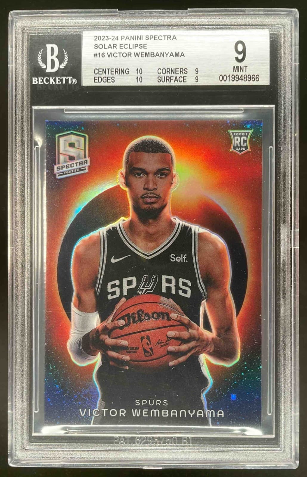 2023-24 Spectra Victor Wembanyama Solar Eclipse SSP Case Hit Rookie BGS 9 POP 1