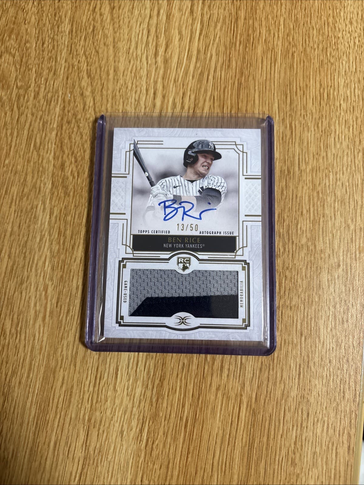 2025 Topps Definitive Collection - Rookie Patch Autograph Ben Rice 13/50