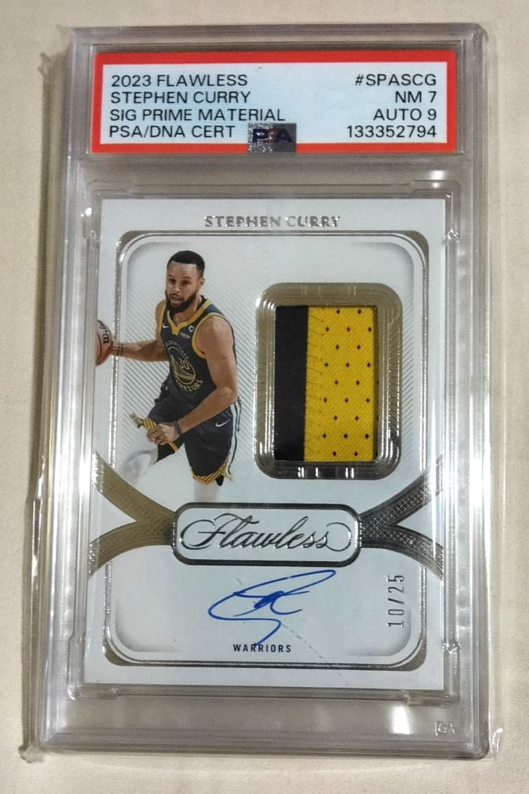 Stephen Curry 2023-24 Flawless Vertical Patch Auto /25 🔥🔥🔥 PSA 7 9 Auto