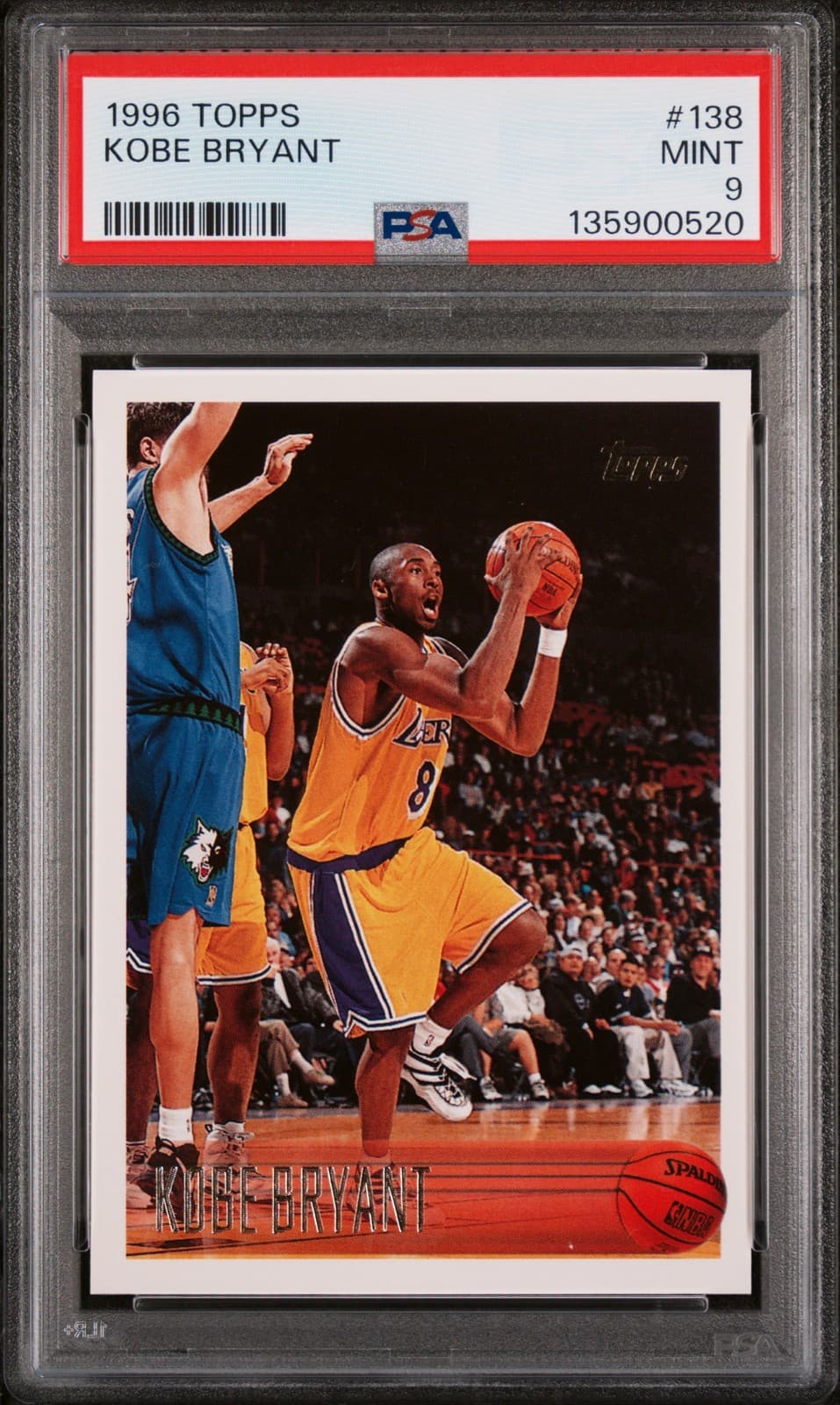 1996 TOPPS #138 KOBE BRYANT ROOKIE RC PSA 9