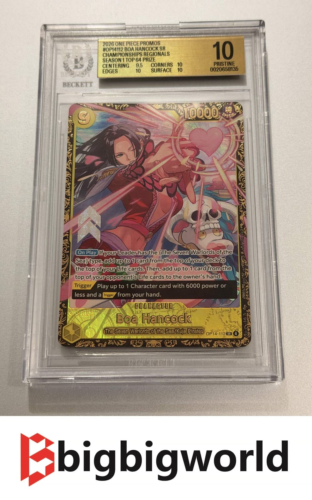 One Piece Card Game Boa Hancock OP14-112 2026 Promos Regional SR BGS10