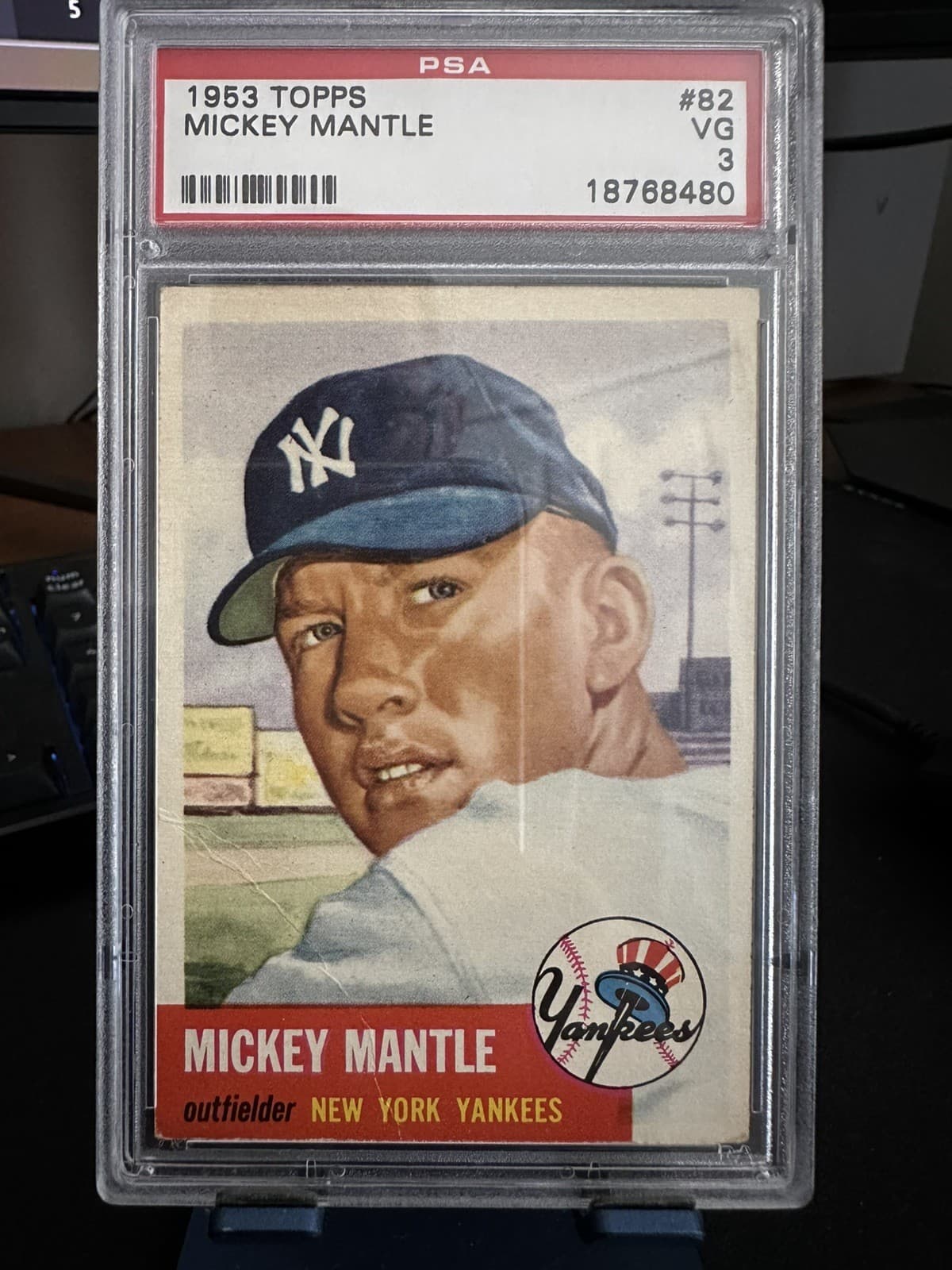 1953 TOPPS #82 MICKEY MANTLE YANKEES HOF PSA 3