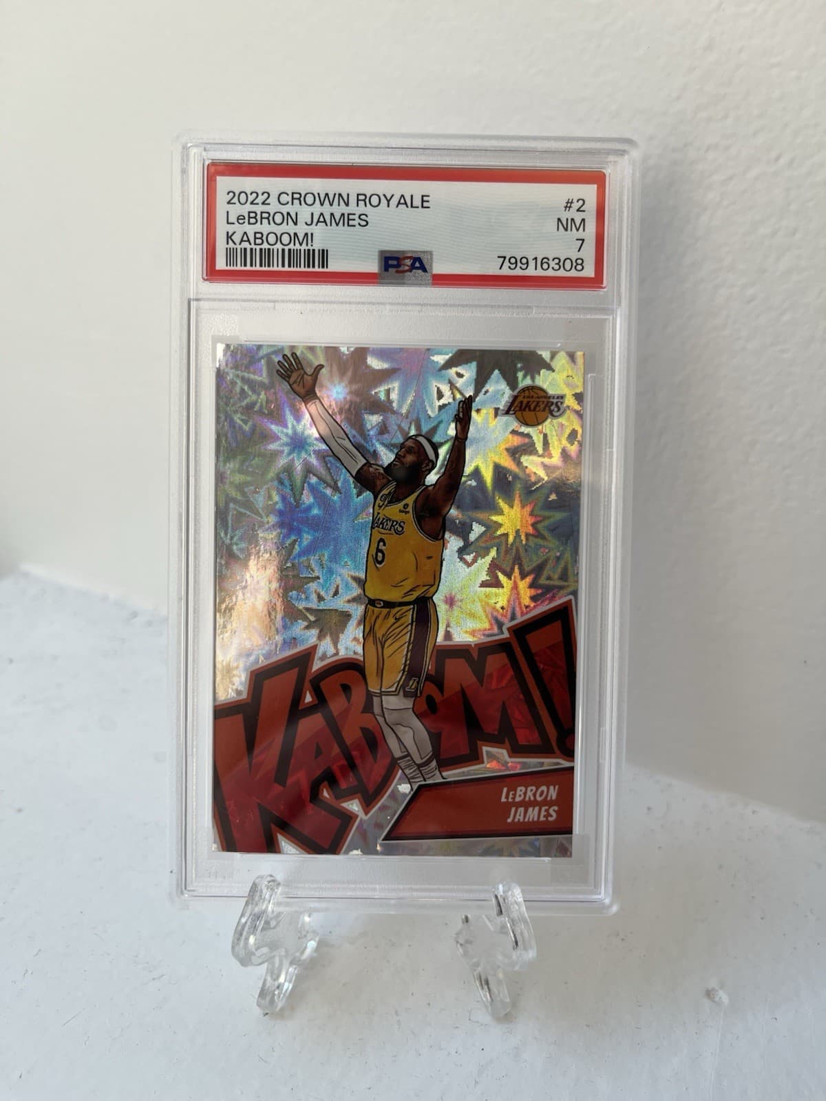 2022-23 Panini Crown Royale LeBron James Kaboom PSA 7 Lakers #2