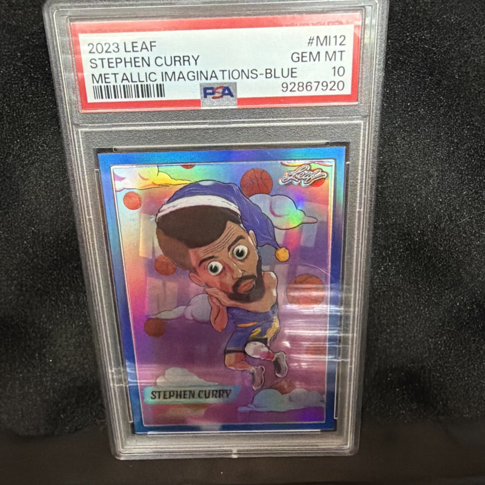 2023 Leaf Metallic Imaginations Stephen Curry 21/49 Blue MI-12 Warriors PSA 10