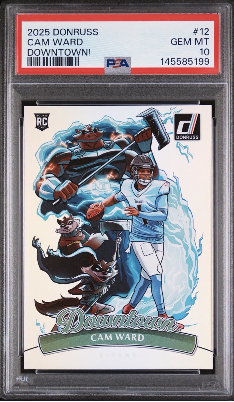 Panini Donruss Downtown! Cam Ward RC PSA 10🔥🔥🔥🔥. #12 Titans NFL 2025