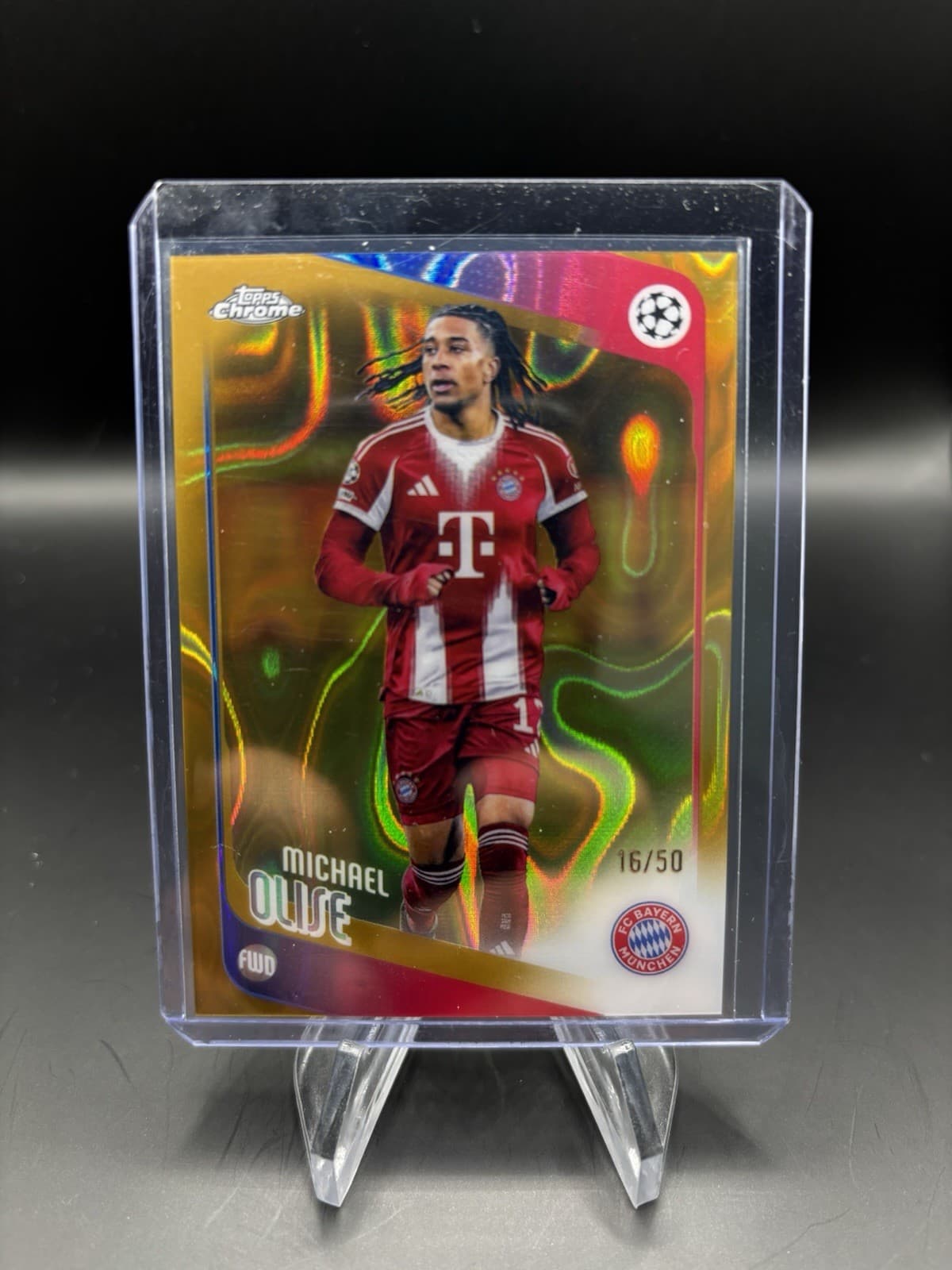 MICHAEL OLISE 2026 TOPPS CHROME UEFA GOLD WAVE /50-WORLD CUP