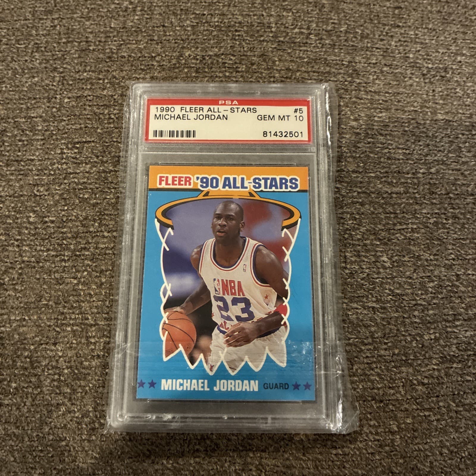 1990 Fleer All-Stars Michael Jordan #5 Chicago Bulls HOF PSA 10 GEM MINT Wow 😮