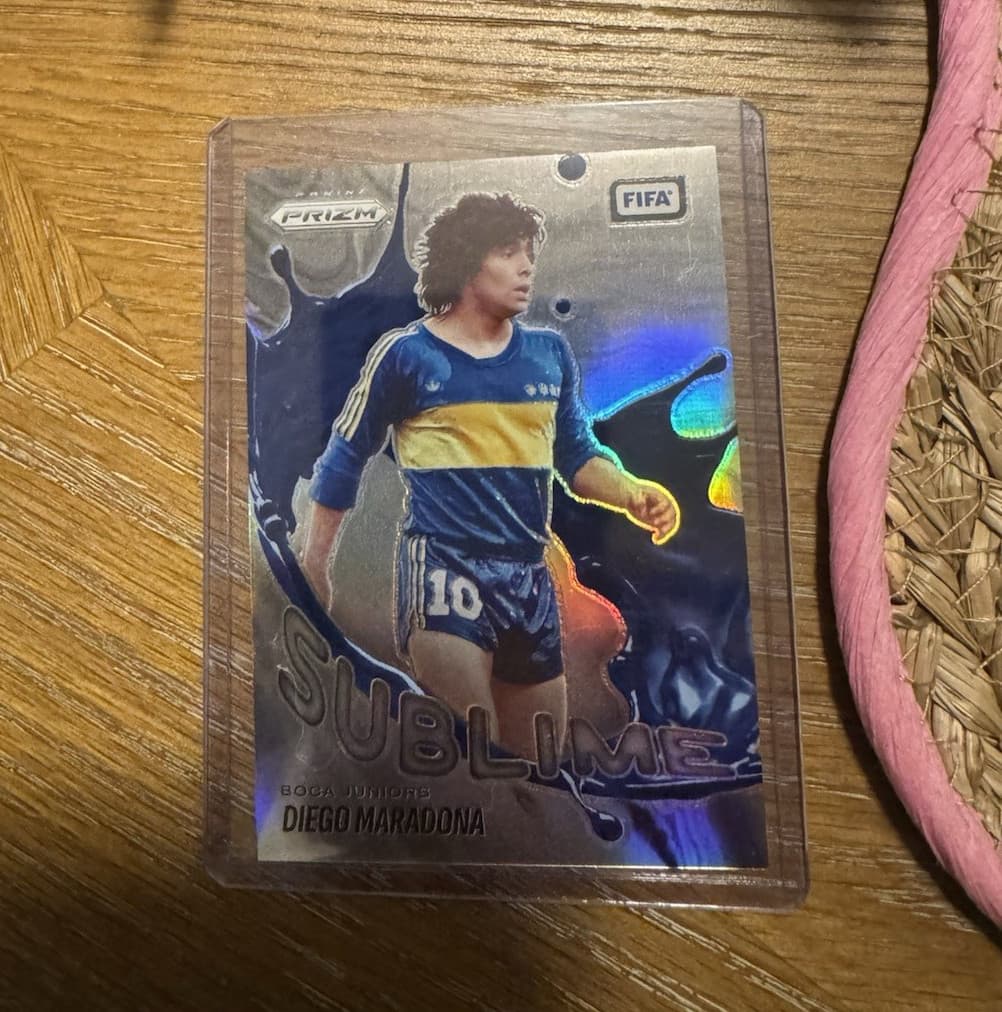 Panini Prizm FIFA Sublime Insert Diego Maradona Boca Juniors Soccer Card