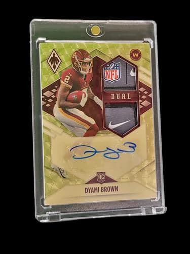 2021 Panini Phoenix Football Dyami Brown #RAD-DBR Dual Patch RC RPS Rookie Dual